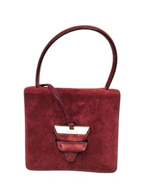 ✨🛍️ Loewe Burgundy Suede Barcelona Handbag